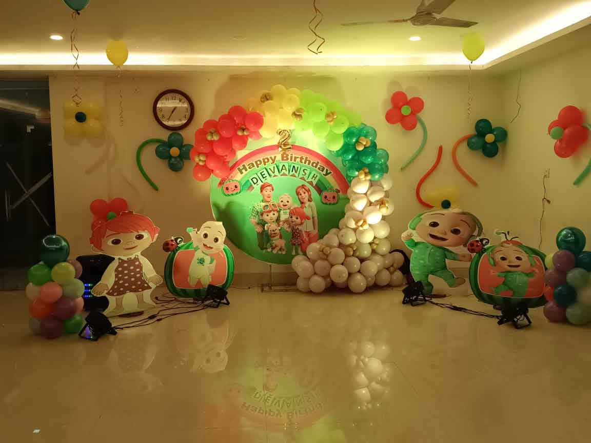Birthday party cartoon decoration in Deccan