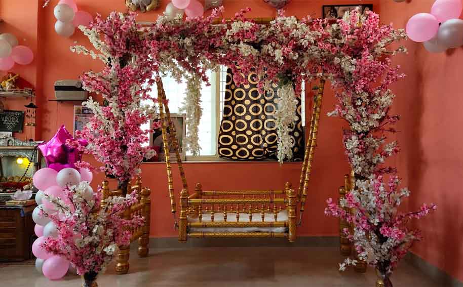 Stage Decoration for naming ceremony in Kharadi  